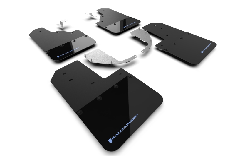 Rally Armor 21-25 Ford Bronco (Steel Bmpr - NO Rptr/Sprt - NO RR/RB) Blk Mud Flap w/Area Blue Logo