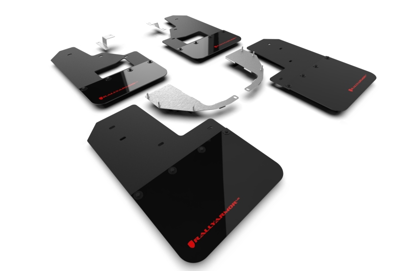 Rally Armor 21-25 Ford Bronco (Steel Bmpr + RB - NO Rptr/Sprt) Blk Mud Flap w/Red Logo