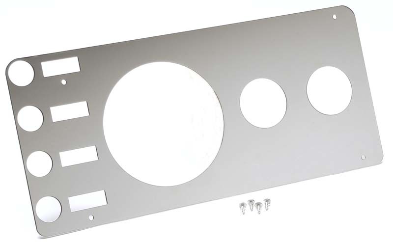 Kentrol 76-86 Jeep CJ Gauge Cover Without Radio Opening - Polished Silver
