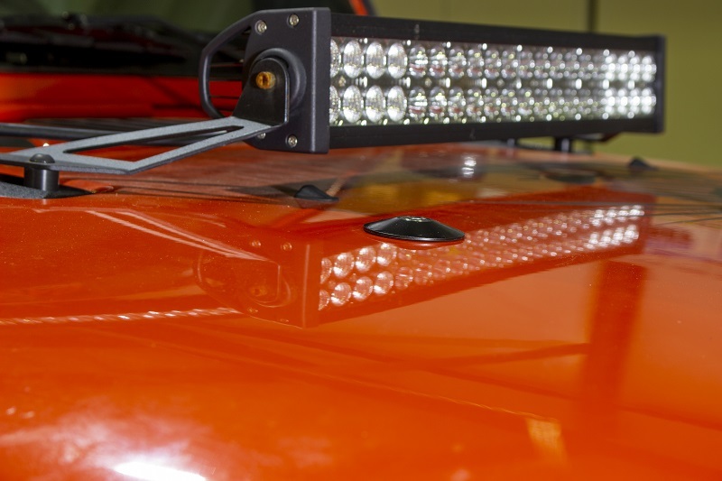 Kentrol 97-19 Jeep Wrangler JK/TJ Hood Bumper Deletes Black Powdercoat Stainless Steel