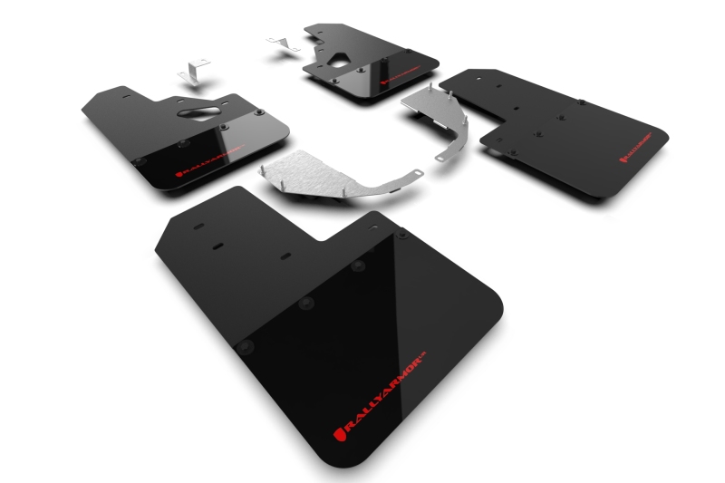 Rally Armor 21-25 Ford Bronco (Steel Bmpr + RR - NO Rptr/Sprt) Blk Mud Flap w/Red Logo