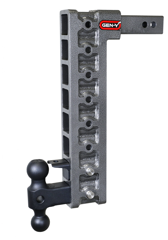 Gen-Y Mega Duty 2in Shank 17.5in Drop 10K Hitch w/Dual-Ball/Pintle Lock/Stabilizer Kit