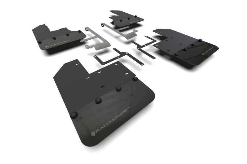 Rally Armor 19-25 Jeep JT Gladiator (Mojave/Rubicon) Black Mud Flap w/Grey Logo