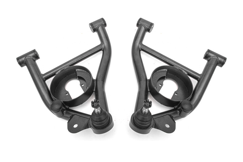 BMR 82-92 F-Body A-arms Lower DOM, Non-adj Delrin Bushings Spring Pocket - Black Hammertone