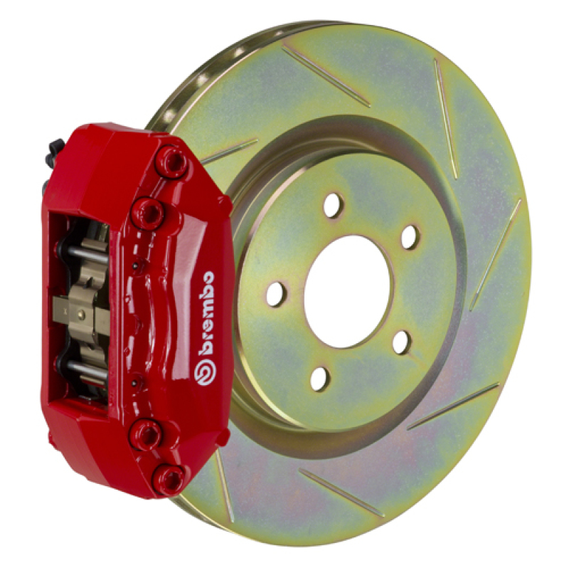 Brembo 05-10 Jetta (Mk5) Fr GT BBK 4Pis Cast 2pc 330x28 1pc Rotor Slotted Type1-Red