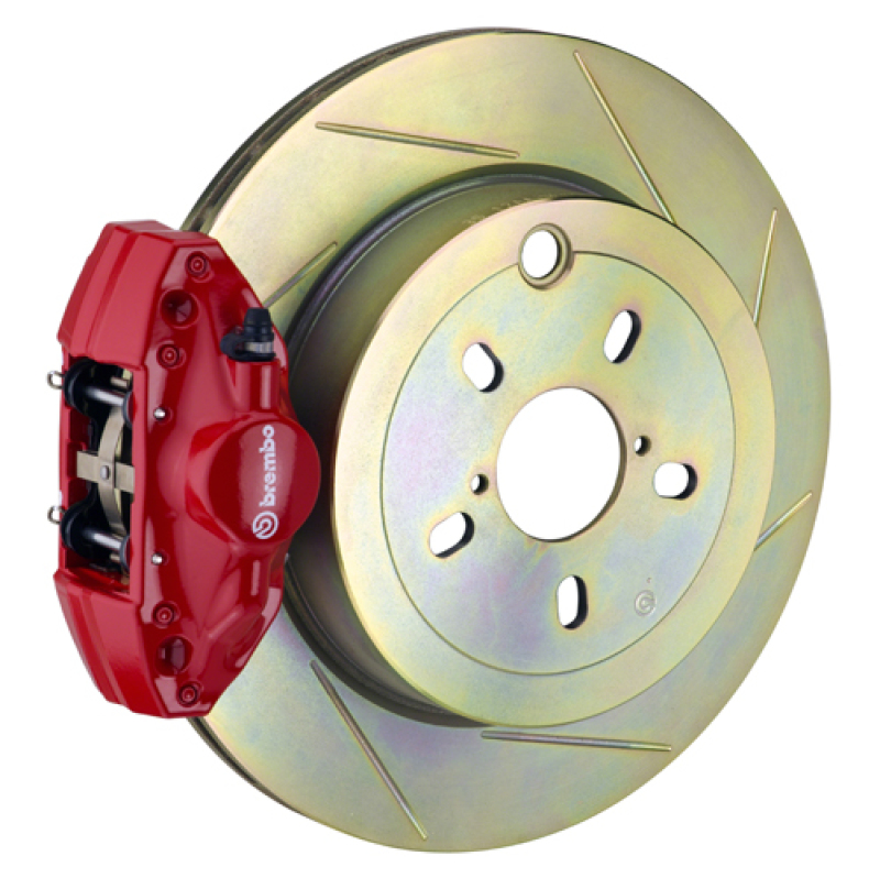 Brembo 08-14 WRX/10-14 Legacy 2.5i Rear GT BBK 2 Pist Cast 2pc 316 x20 1pc Rotor Slotted Type1-Red