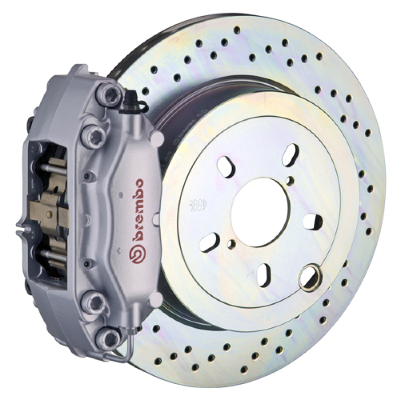 Brembo 66-89 911S/SC/Carrera Rear GT BBK 4 Piston Cast 2pc 309x28 1pc Rotor Drilled-Silver