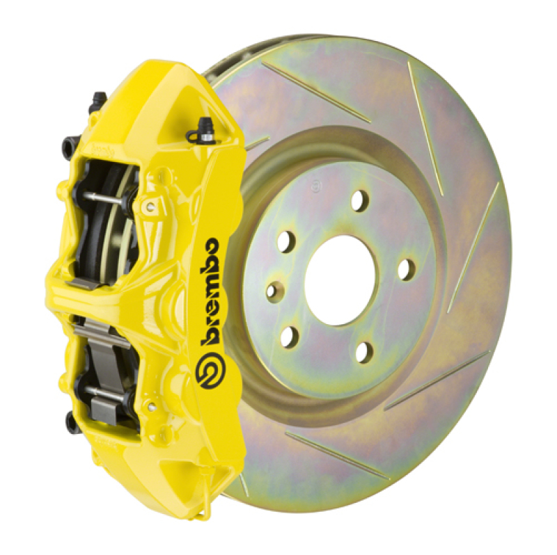 Brembo 10-15 Camaro V6 Front GT BBK 6 Piston Cast 355x32 1pc Rotor Slotted Type-1- Yellow