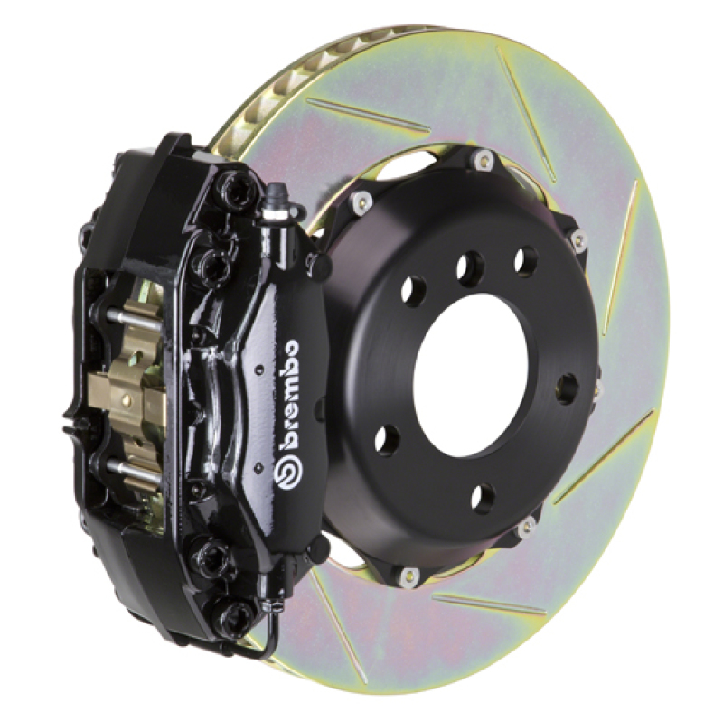 Brembo 08-14 C-Class (Excl 4MATIC/AMG) Rr GT BBK 4Pis Cast 2pc 328x28 2pc Rtr Slot Type1-Black