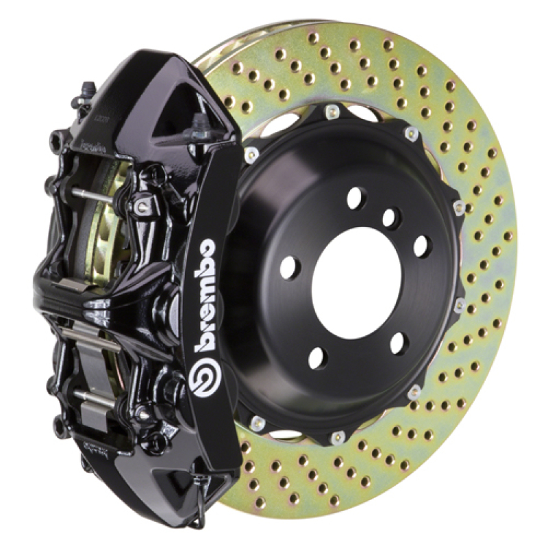 Brembo 07-08 G35/G35S Sedan Front GT BBK 6 Piston Cast 355x32 2pc Rotor Drilled-Black