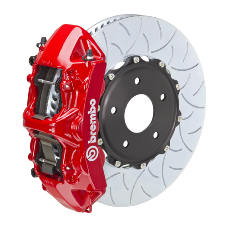 Brembo 97-04 Corvette C5 Front GT BBK 6 Piston Cast 350x34 2pc Rotor Slotted Type-3-Red