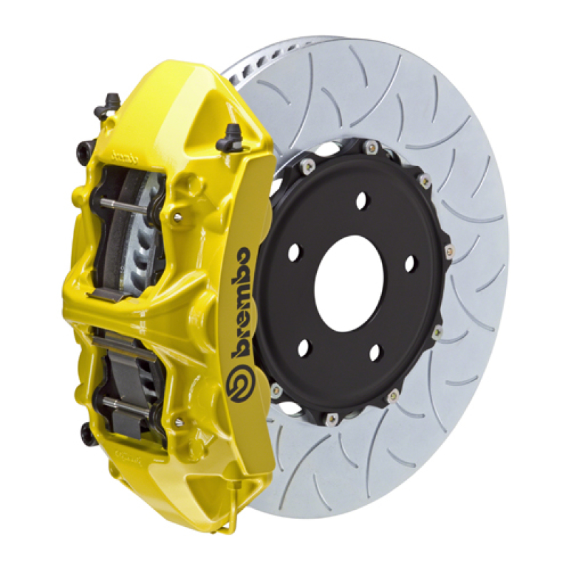 Brembo 06-13 Corvette Z06 Excl CC Brakes Fr GT BBK 6Pist Cast 350x34 2pc Rotor Slot Type3- Yellow
