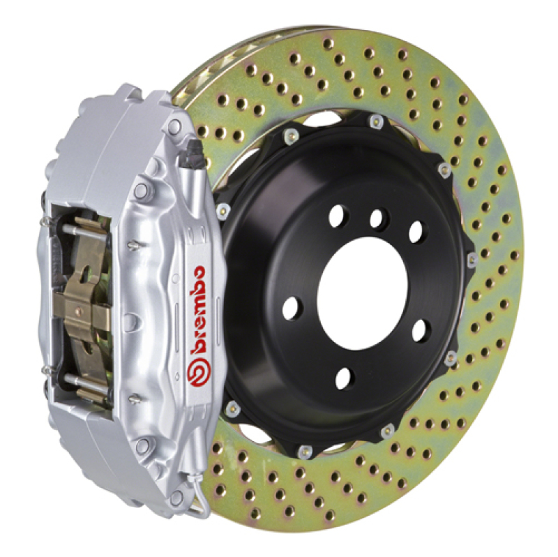 Brembo 08-17 A5/09-16 A4/09-17 Q5 2.0T/3.2FSI Fr GT BBK 6 Pist Cast 355x32 2pc Rotor Drilled-Silver