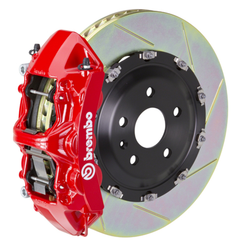 Brembo 20+ Model Y Front GT BBK 6 Piston Cast 365x34 2pc Rotor Slotted Type-1-Red