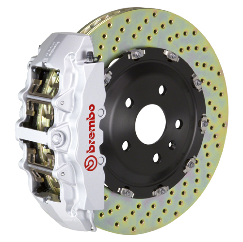 Brembo 05-11 A6 3.0T/4.2L Front GT BBK 6 Piston Cast 380x34 2pc Rotor Drilled-Silver