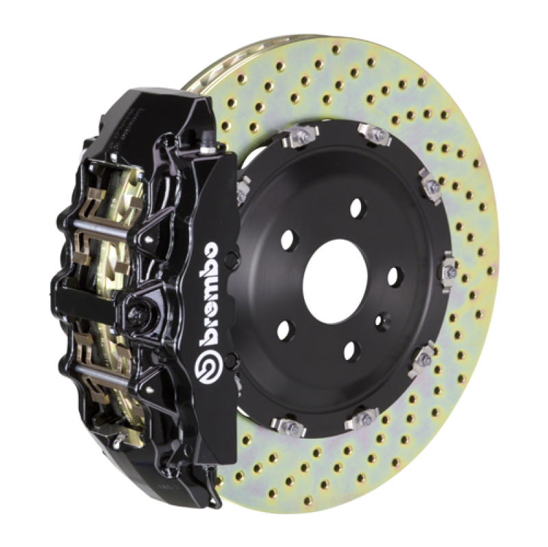 Brembo 20+ Model Y Front GT BBK 6 Piston Cast 380x34 2pc Rotor Drilled-Black