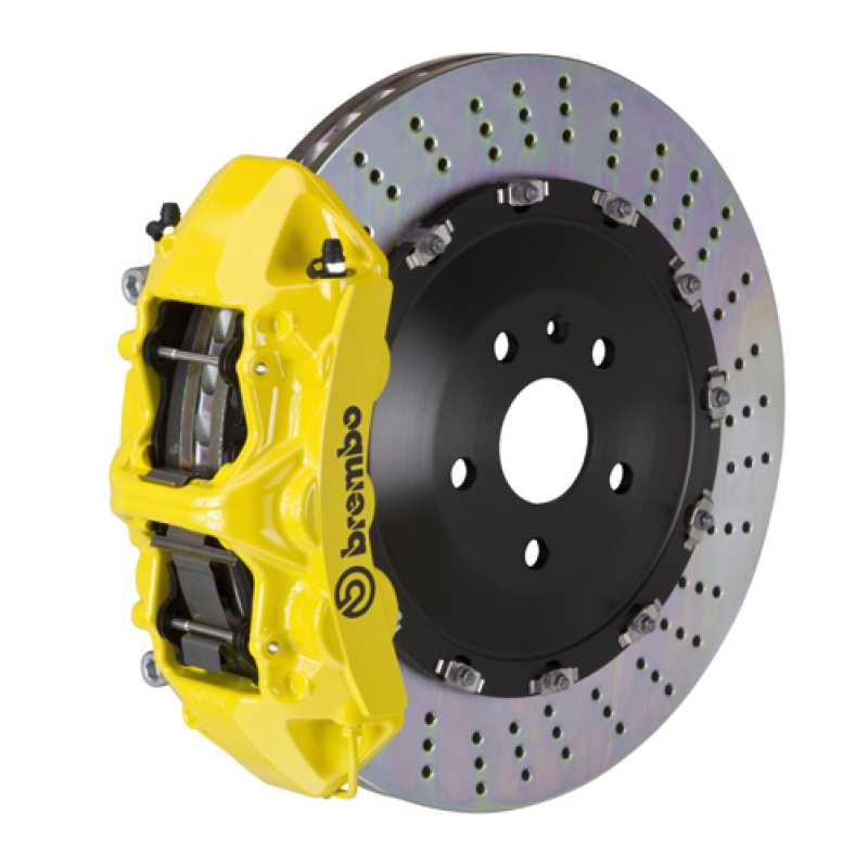 Brembo 05-13 Range Rover Sport (L320) Front GT BBK 6 Piston Cast 405x34 2pc Rotor Drilled- Yellow