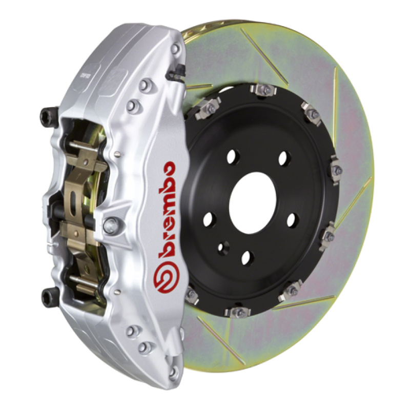 Brembo 14-18 1500 Sierra Exc Alum Fr Knuckl Fr GT BBK 6Pis Cast 2pc 380x34 2pc Rtr Slot Type1-Silv