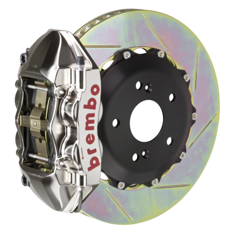 Brembo 99-05 S2000 Rear GTR BBK 4 Piston Billet328x28 2pc Rotor Slotted Type-1- Nickel Plated