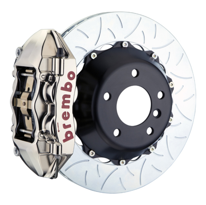 Brembo 06-12 325i (Excl. xDrive) Rr GTR BBK 4 Pist Billet 345x28 2pc Rotor Slotted Type3- Nickel