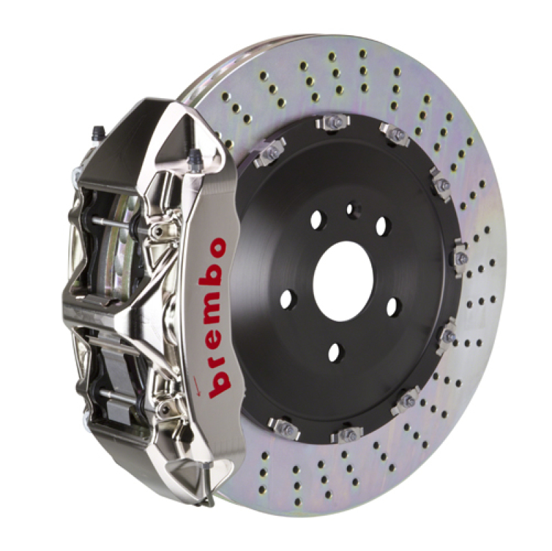 Brembo 08-09 F430 Scuderia Front GTR BBK 6 Piston Billet405x34 2pc Rotor Drilled- Nickel Plated