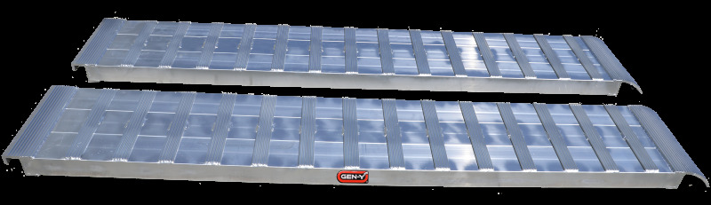 Gen-Y Extreme-Duty 8ft Aluminum Loading Ramps 15in x 96in 7K Capacity Per Ramp - Pair