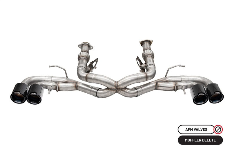 Corsa 2020-2025 Chevrolet Corvette C8 RWD 3in Track Cat-Back Delete Exhaust w/4.5in CF Black PVDTips