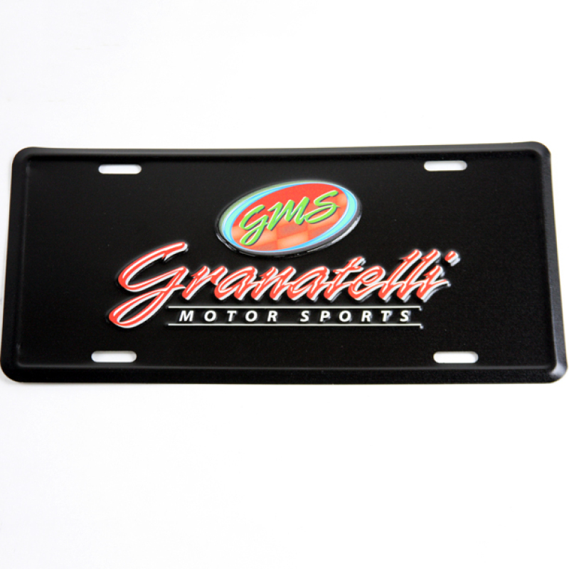 Granatelli Motor Sports Aluminum License Plate - Black Face & Full Color Logo