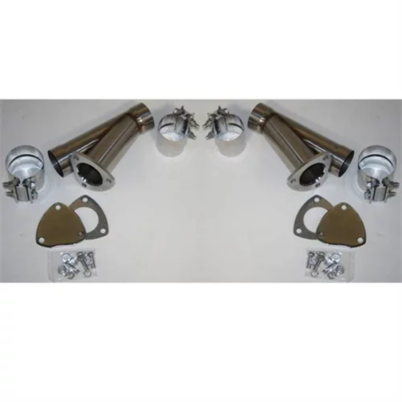 Granatelli 3.5in Stainless Steel Manual Dual Exhaust Cutout Kit w/Slip Fit & Band Clamp