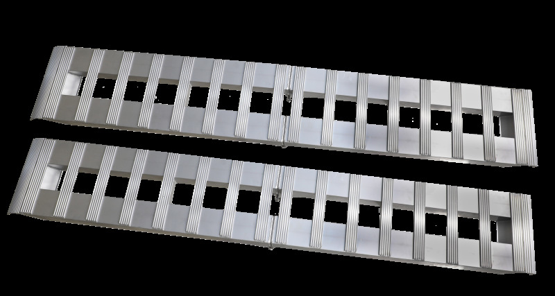 Gen-Y Heavy-Duty 8ft Aluminum Foldable Loading Ramps 15in x 96in 3K Capacity Per Ramp - Pair