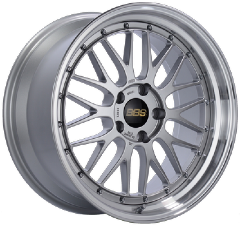 BBS LM 18x8 5x114.3 ET35 Diamond Silver Center / Diamond Cut Lip Wheel PFS/Clip Required