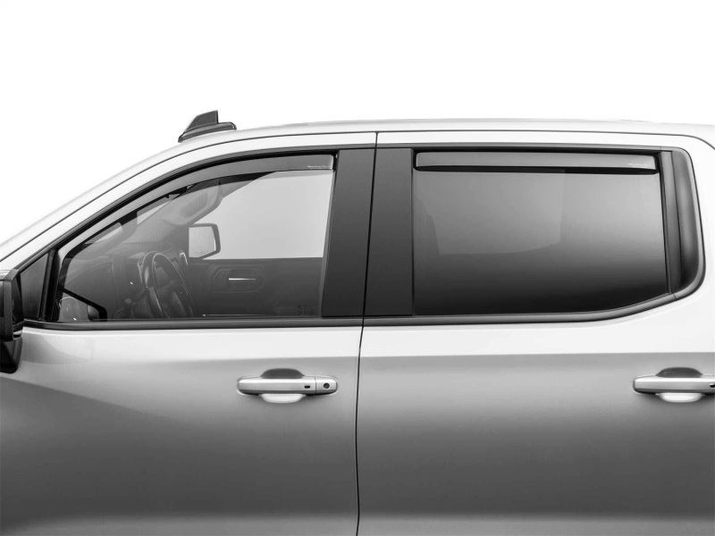 WeatherTech 19-23 GMC/Chevrolet Sierra / Silverado 1500 CC FR&RR Side Window Deflectors - Dark Tint