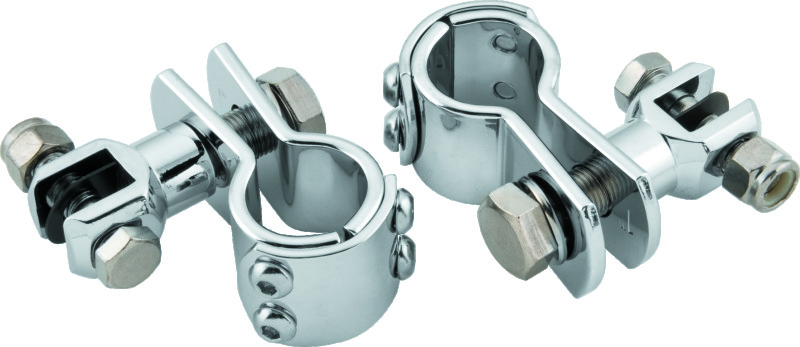 Bikers Choice Chrome Engine Guard Footpeg Mount for 1 1/4 Inch Tube. Uses Male Pegs