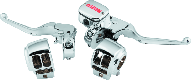 Bikers Choice 96-07 FLH/FLT Chrome Handlebar Control Kit W/O Switches 11/16 Bore W/Audio