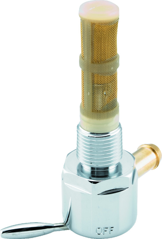 Bikers Choice 57-75 Big Twin / XL Chrome Round Petcock 3/8in-18 NPT Right Outlet Straight