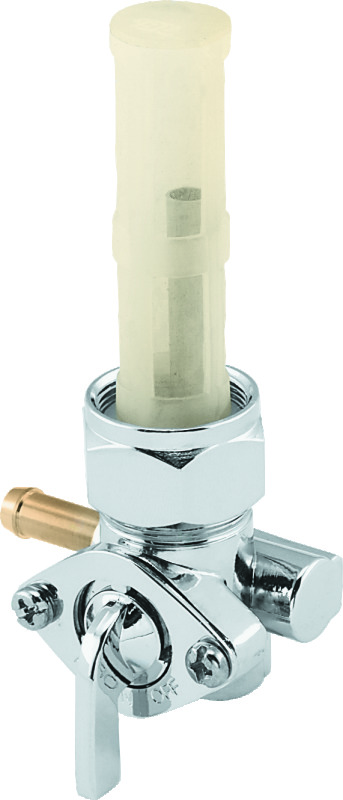 Bikers Choice Chrome 22MM Petcock With Screen Left Outlet Custom