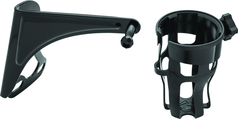 Kuryakyn Reflex Drink Holder Right Side HD Touring Passenger Mount 96-13 Gloss Black