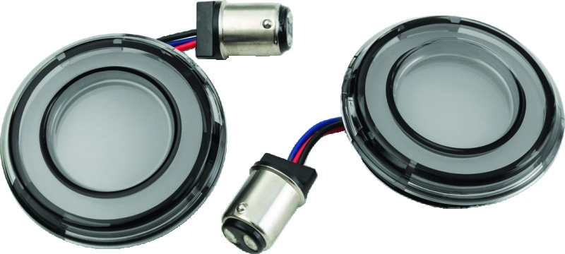 Kuryakyn Tracer L.E.D. Front Turn Signal Insert, White/Amber Light, Smoke Lens 1157