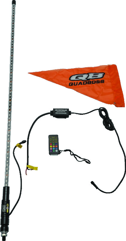 QuadBoss 4Ft Clear Single Whip Bluetooth