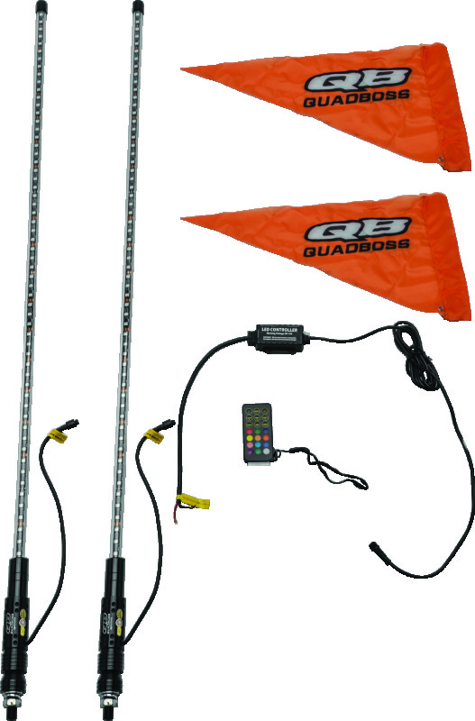 QuadBoss 4Ft Clear Dual Whip Bluetooth