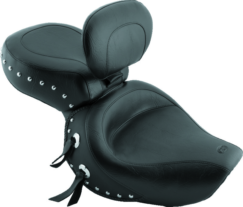 Mustang 00-08 Honda VT1100 Sabre,97-08 Spirit,87-97 Shadow Wide Touring 1PC Seat w/Studs - Black
