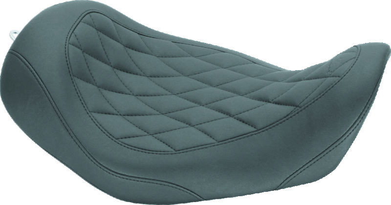 Mustang 06-17 Harley Dyna Wide Tripper Solo Seat Diamond Stitch- Black