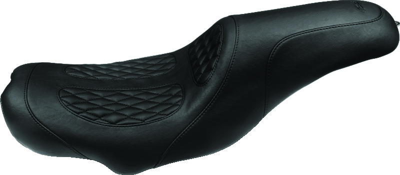 Mustang 96-03 Harley Sportster 3.3 Gal Vintage Touring-XIS 1PC Seat - Blackl
