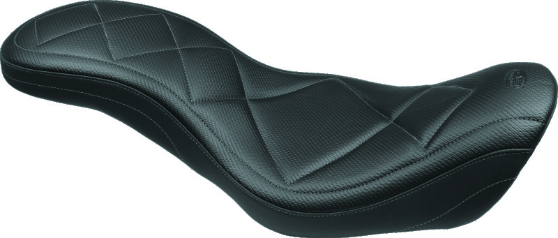 Mustang 06-17 Harley Dyna Super Tripper 1PC Seat Carbon - Black