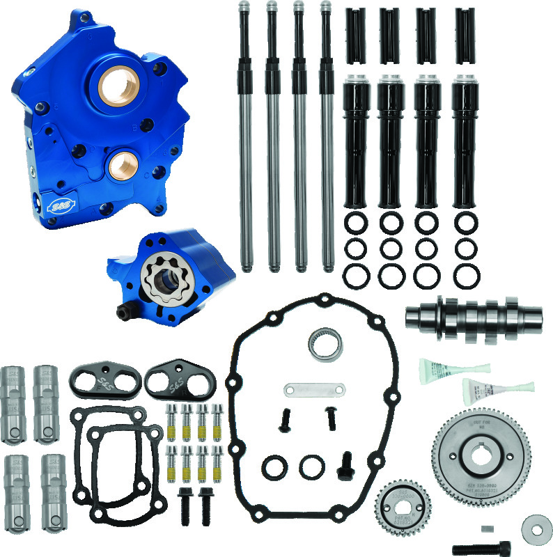 S&S Cycle 2017+ M8 Models Gear Drive 475G Cam Chest Kit w/ Black Pushrod Tubes - Oil Cooled