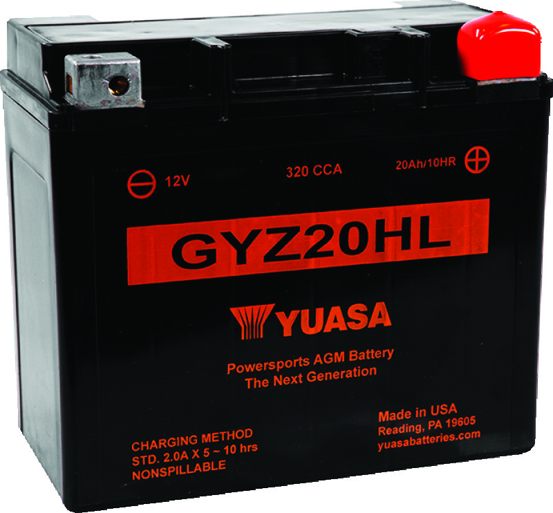 Yuasa GYZ20HL High Performance Maintenance Free AGM 12-Volt Battery