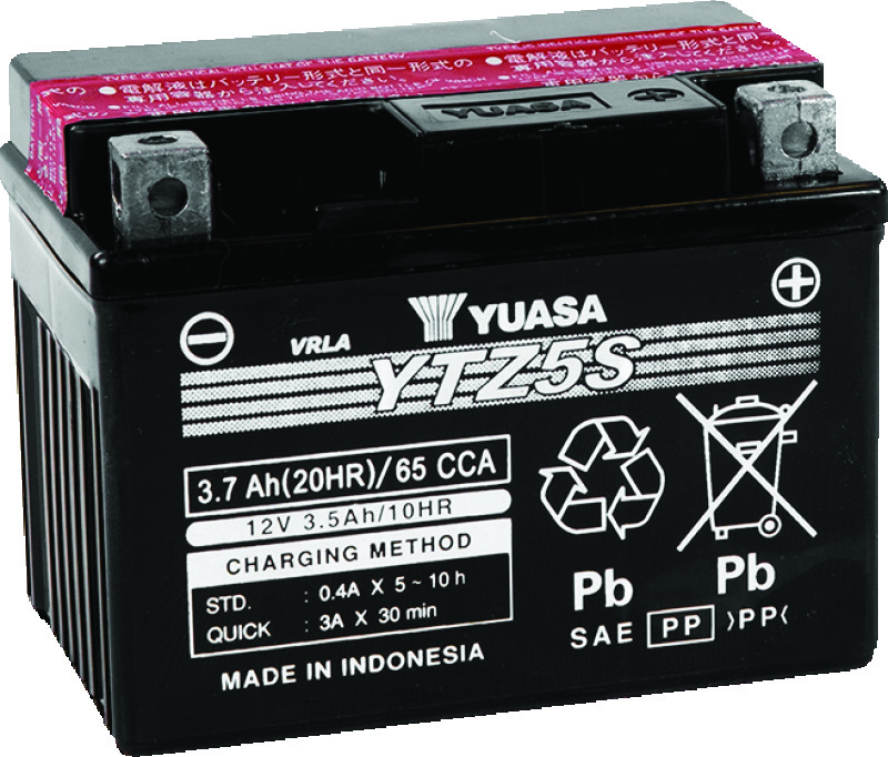 Yuasa YTZ5S-BS Maintenance Free AGM 12-Volt Battery w/Bottle