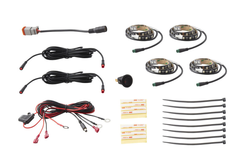Diode Dynamics RGBW Grille Strip Kit 4pc Multicolor