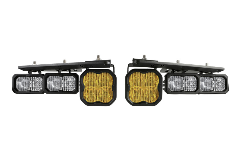 Diode Dynamics 2021 Ford Bronco Stage Series Fog Pocket Kit - Yellow Pro