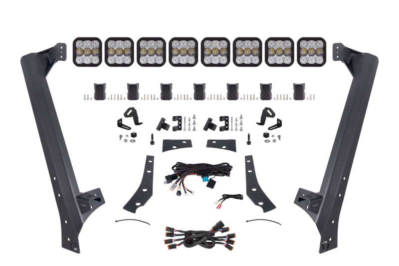 Diode Dynamics Jeep JK SS5 Pro CrossLink Windshield - White Combo Lightbar Kit